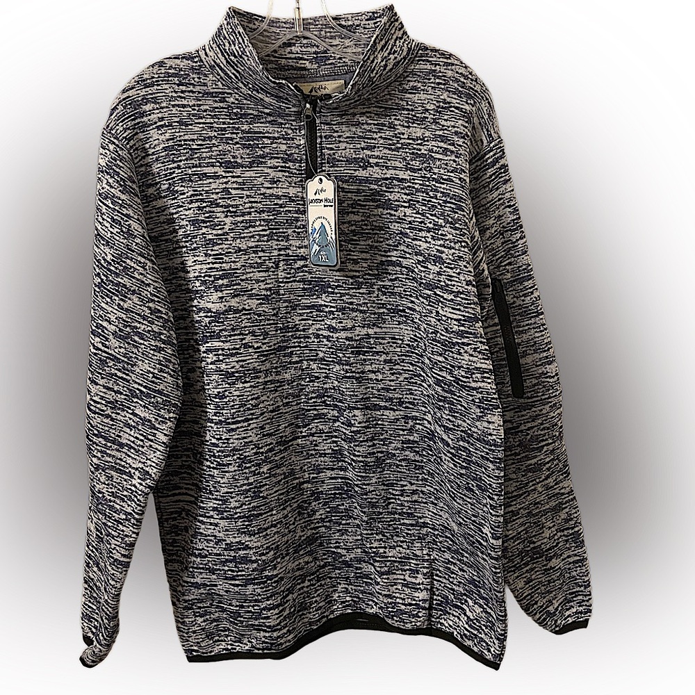 Jackson Hole Outerwear Ladies Blue Heather Sherpa Lined Pullover Zip Jacket.